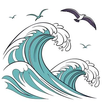 Modern Abstract Waves with Energetic Motion Stock Illustration