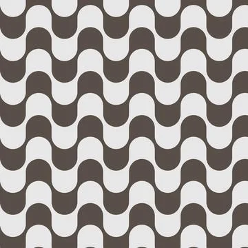 Modern Abstract Wavy Seamless Pattern with Brown and Light Grey Curves イラスト素材