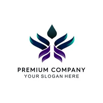 Modern abstract wing and drop water logo Stock Illustration