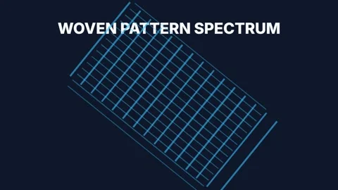 Modern abstract woven pattern spectrum background on dark navy blue Stock Footage 337655948