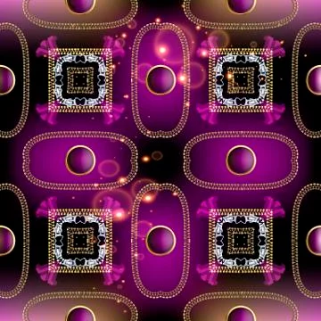 Modern abstract zippers vector seamless pattern. Glowing ornamental violet 스톡 일러스트