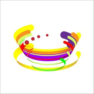 Modern abstraction, composition made of various rounded shapes in color Stock Illustration