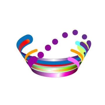 Modern abstraction, composition made of various rounded shapes in color. Stock Illustration
