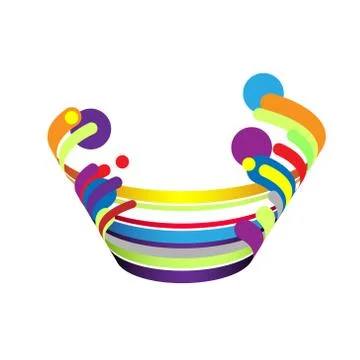 Modern abstraction, composition made of various rounded shapes in color Stock Illustration