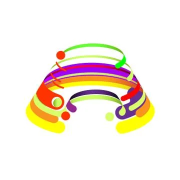 Modern abstraction, composition made of various rounded shapes in color. Stock Illustration