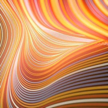 Modern abstraction with composition made of various colored lines. 3d render Stock Illustration