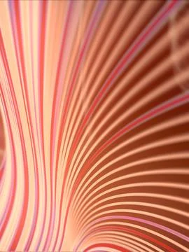 Modern abstraction with composition made of various colored lines. 3d render Stock Illustration