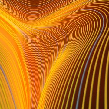 Modern abstraction with composition made of various colored lines. 3d render Stock Illustration