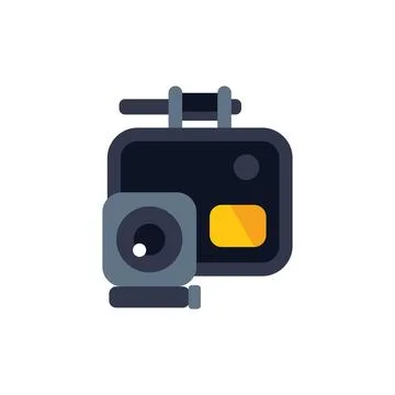 Modern action camera capturing video footage Stock Illustration