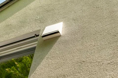 Modern active ventilation system per room on the outside facade of a house Stock Photos
