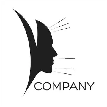 Modern acupuncture logo Stock Illustration