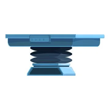 Modern adjustable hydraulic operating table standing in clinic office Illustrazione stock