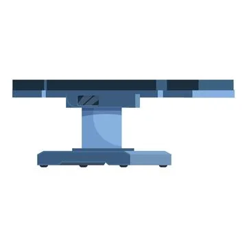 Modern adjustable medical table standing on white background Illustrazione stock