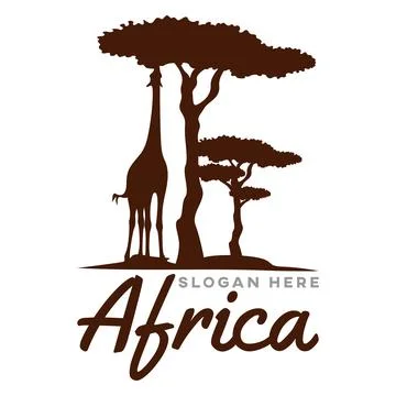 Modern African giraffe logo. Vector illustration Stock Illustration