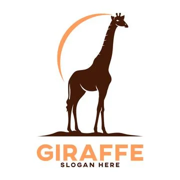 Modern African giraffe logo. Vector illustration Illustrazione stock