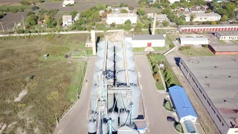 Modern agro processing complex with grain elevator Stock Footage 142603668