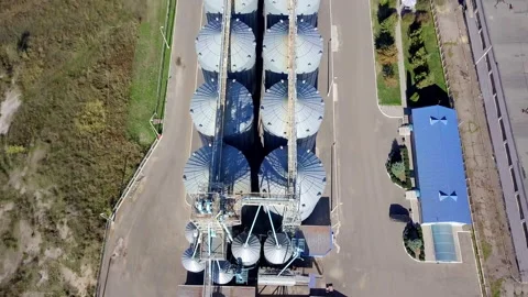 Modern agro processing complex with grain elevator Stock Footage 142604123