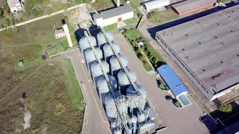 Modern agro processing complex with grain elevator Stock Footage 142606143