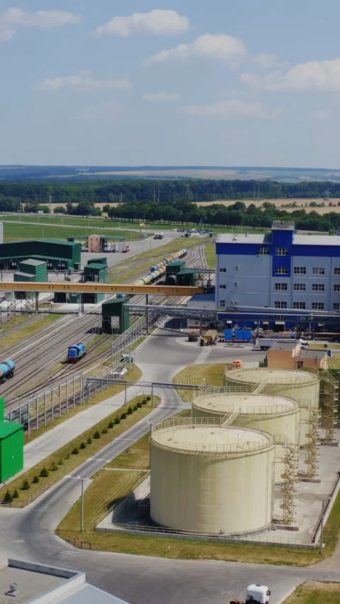 Modern agro-processing plant. Granary elevators Stock Footage 272999712