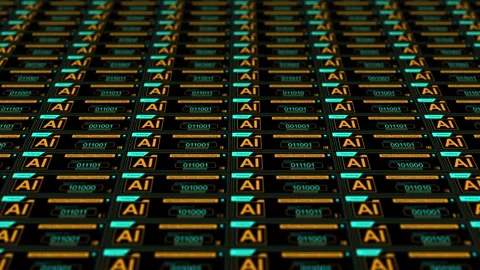 Modern AI Algorithms Programming on Server Stock Footage 320206602