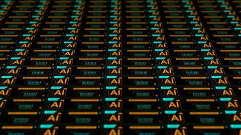 Modern AI Algorithms Programming on Server0 Stock Photos