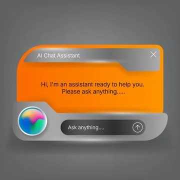 Modern AI chat assistant interface design with orange theme Illustrazione stock