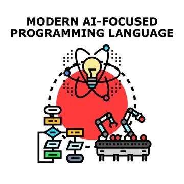 Modern ai focused programming language concept Stock Illustration