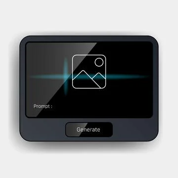 Modern AI Image Generator Interface Screen with Prompt Field Stock Illustration