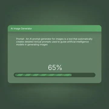 Modern AI image generator interface with progress bar display 스톡 일러스트