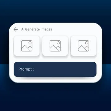 Modern AI Image Generator User Interface Mockup Design Stock Illustration