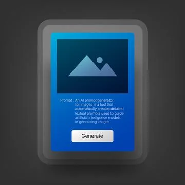 Modern AI Image Generator User Interface Design Stock Illustration