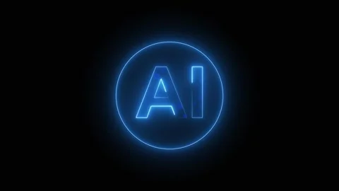Modern AI symbol represents advanced machine learning models. Futuristic AI.. Stock Footage 337817512