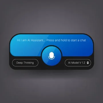 Modern AI Voice Assistant User Interface Dashboard Illustrazione stock