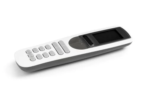 Modern air conditioner remote control isolated on white background Stock Photos