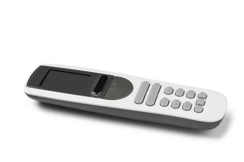 Modern air conditioner remote control isolated on white background Stock Photos