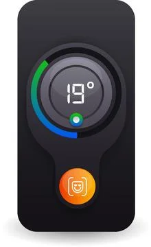 Modern Air Conditioner Temperature Control Interface With Digital Display A.. Stock Illustration