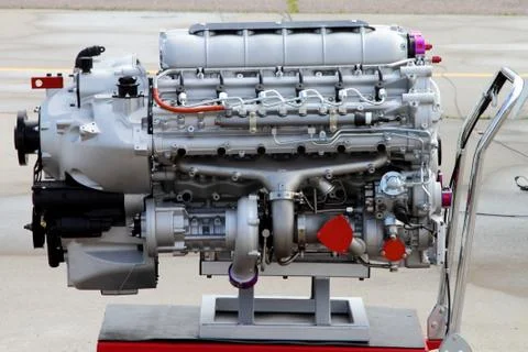 Modern air-cooled engine. Stock Photos