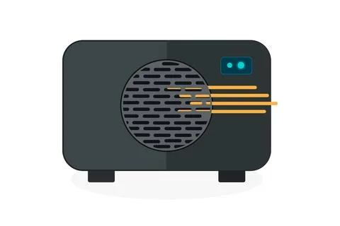 Modern air source heat pump icon isolated on white background. Stock Illustration