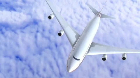 Modern airplane boeing  over the clouds. Stock Footage 50171081