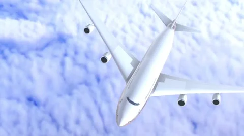 Modern airplane boeing  over the clouds. Video stock 50171082