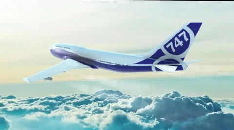 Modern airplane boeing  over the clouds. Stock Footage 50171752