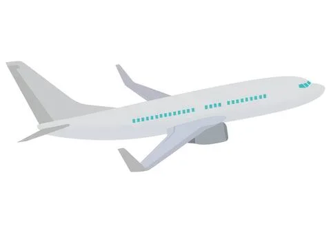 Modern airplane flying in the sky with clouds Stock Illustration