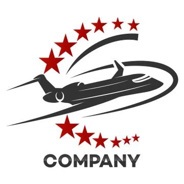 Modern Airplane logo Stock Illustration