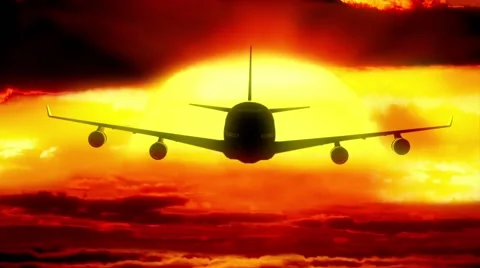 Modern airplane  over the clouds Stock Footage 49568408