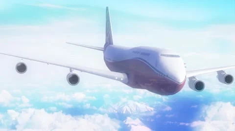 Modern airplane  over the clouds Video stock 49578812