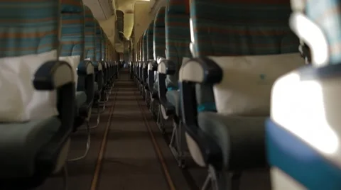 Modern Airplane Seats In Perspective Stock Footage 62202662