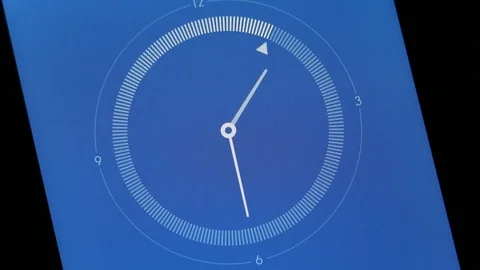 Modern analog clock on a digital screen Stock Footage 124668541