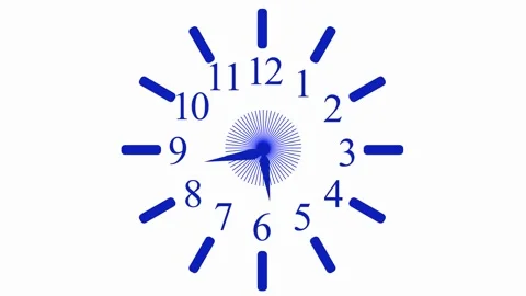 Modern Analog Clock Face Animation with Smooth Hour, Minute, and Second Han.. Stock Footage 310200715