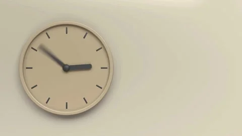 Modern analog clock hands rotating quickly showing passing time Stock Footage 333834182