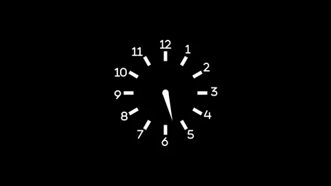 Modern Analog Clock Motion Graphic with Seamless Loop Animation Stock Footage 337077060